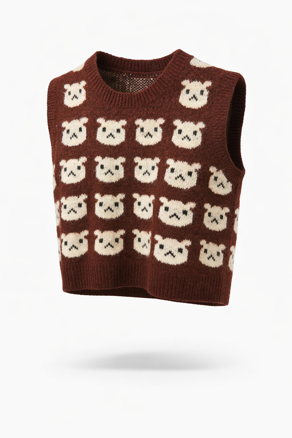 Teddy Grid Knit Vest