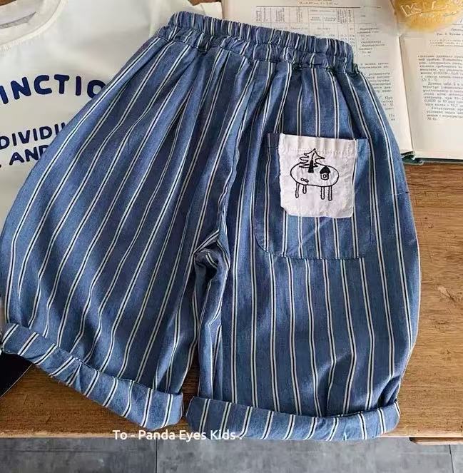 Playful Stripe Kitty Jeans