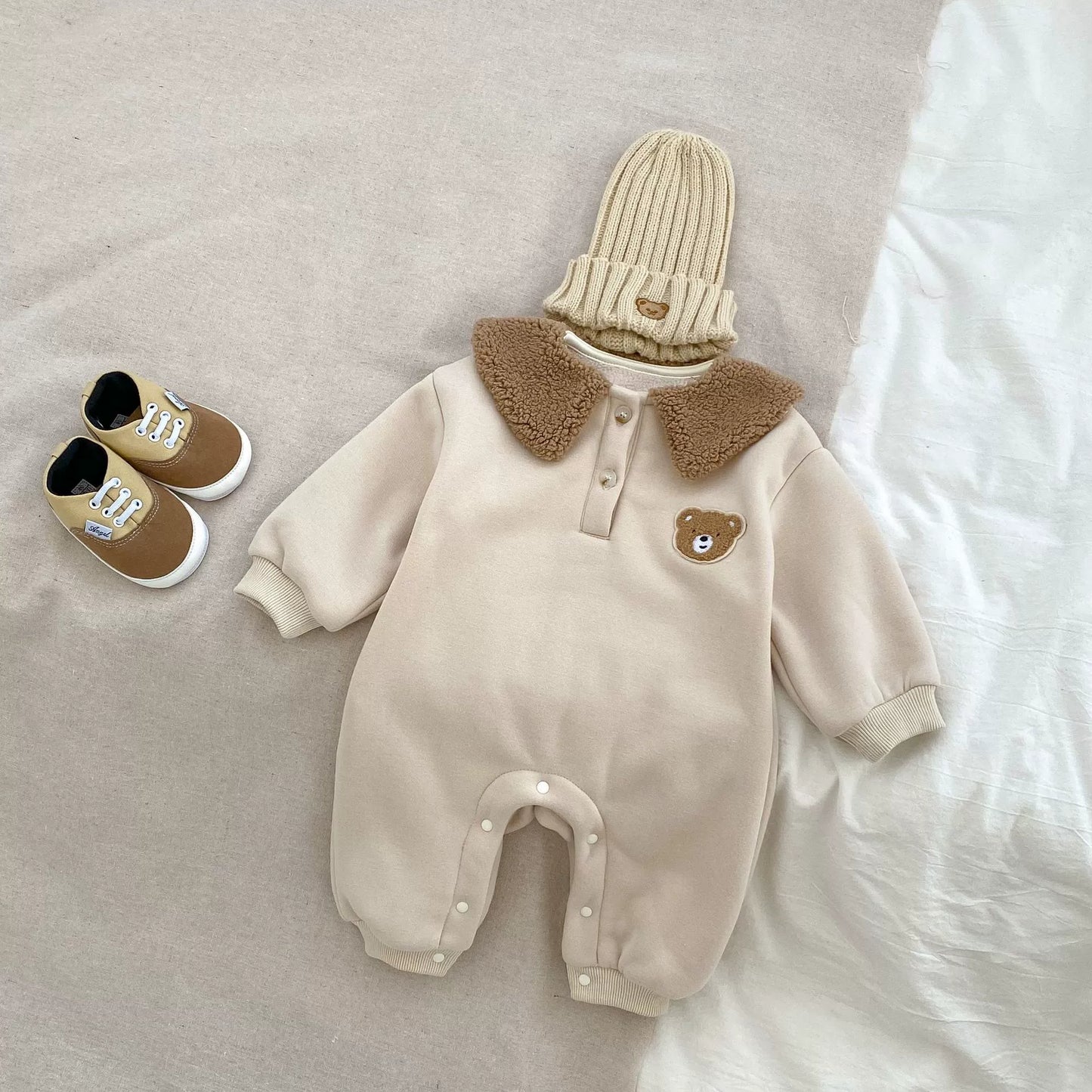Cuddly Teddy Collar Onesie