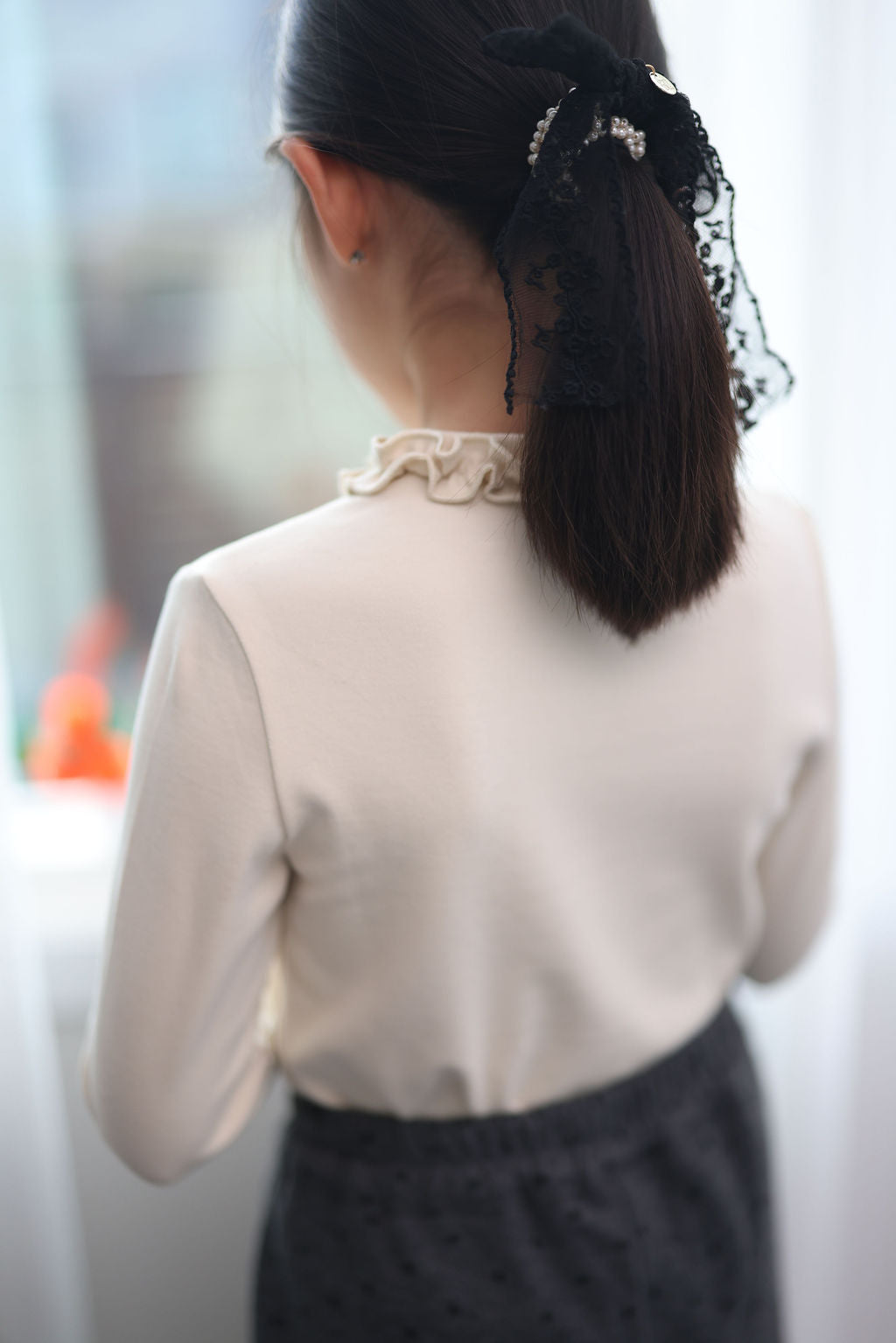 Olive Ruffle Neck Top