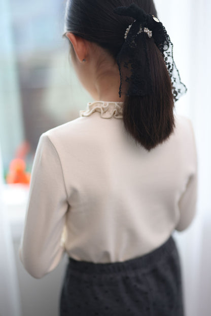 Olive Ruffle Neck Top