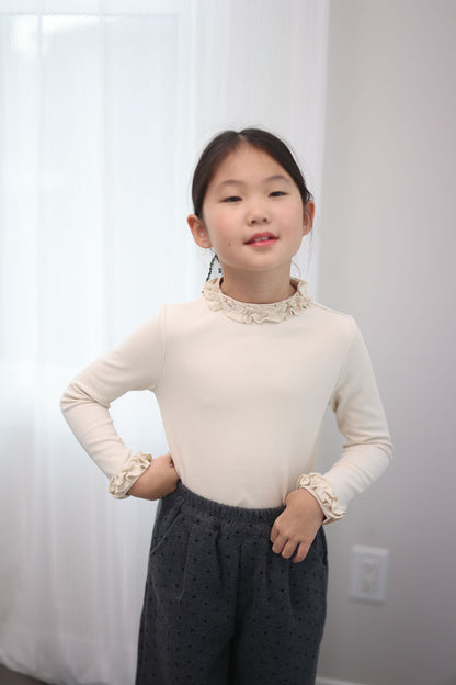 Olive Ruffle Neck Top