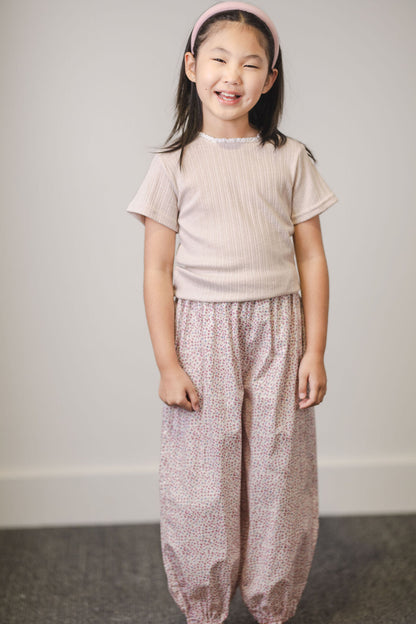 Soft Oat Lace Trim Top