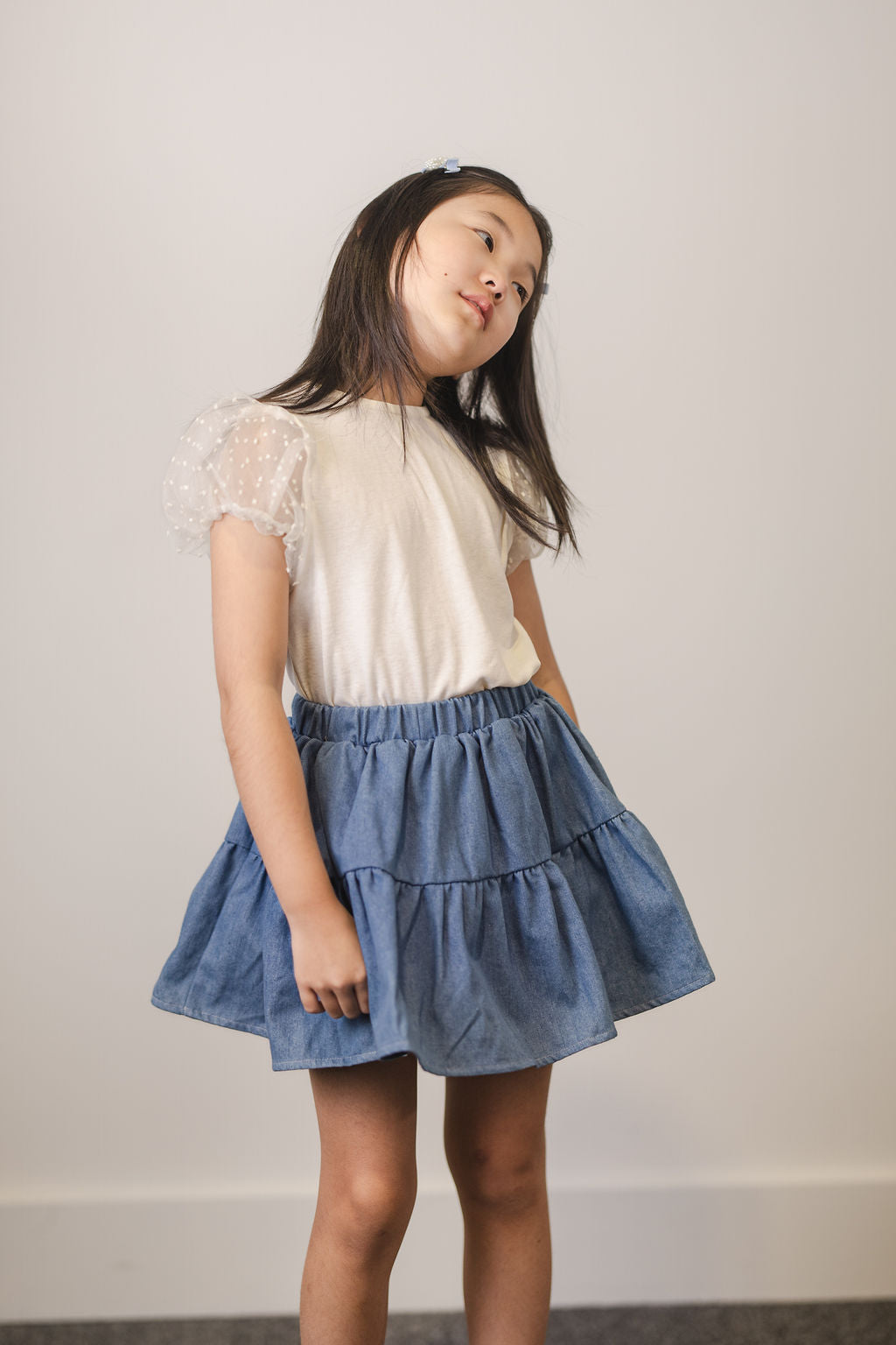 Denim Petal Skirt