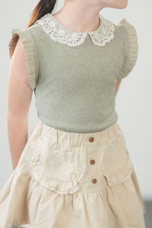 Sage Lace Collar Tank