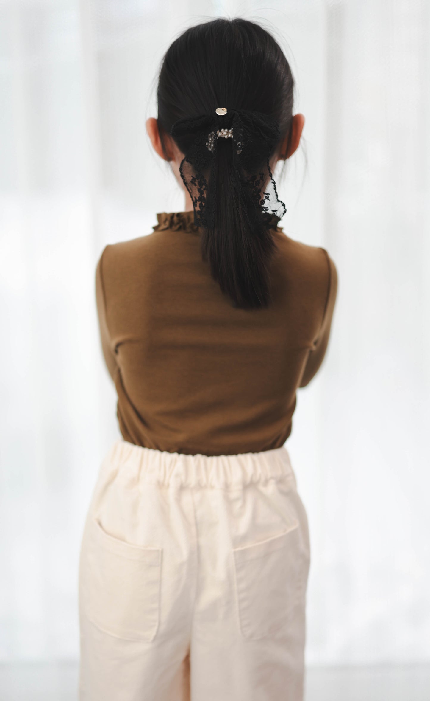 Olive Ruffle Neck Top