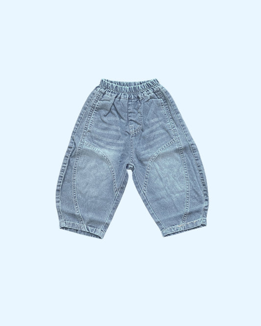 Wave Stitch Denim Shorts