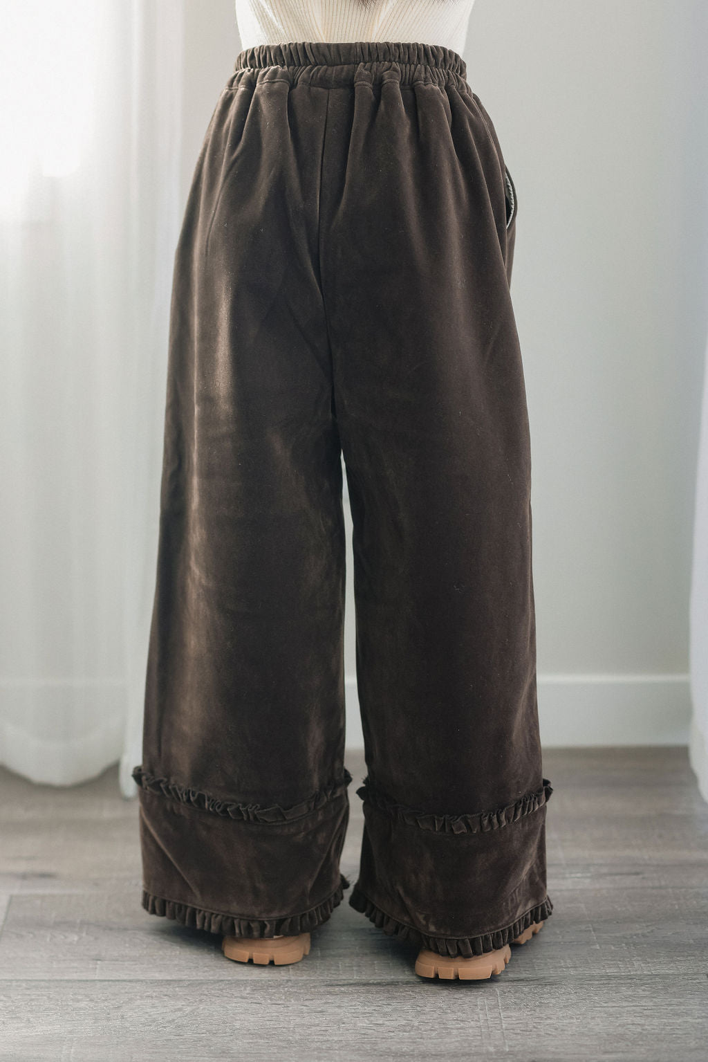 Velvet Ruffle Pants