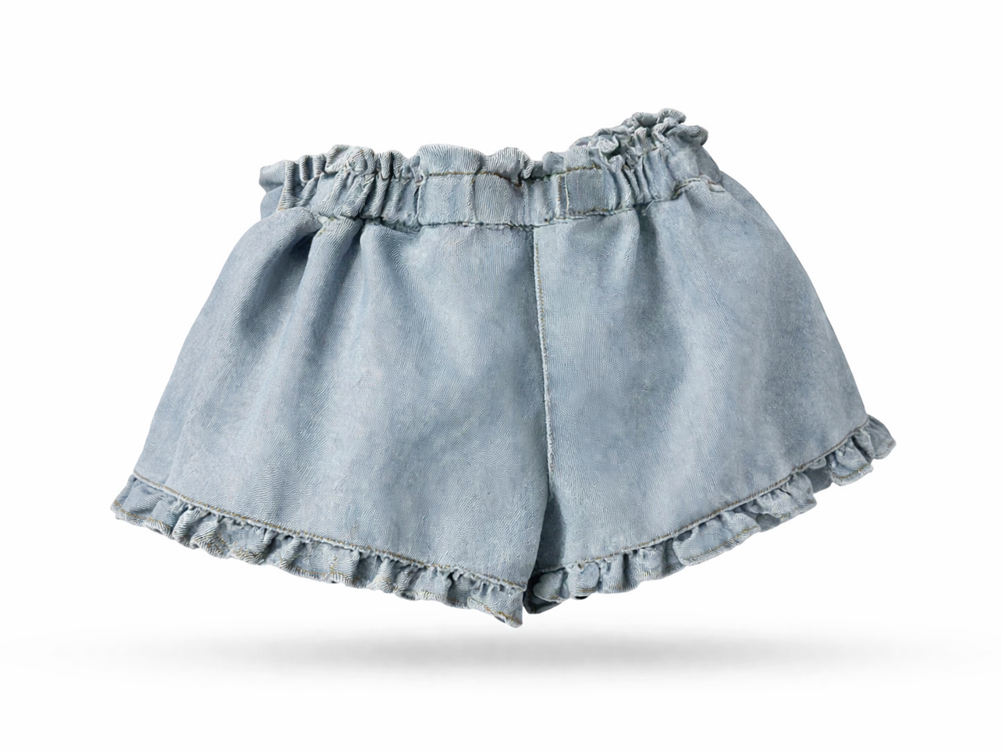 Ruffled Denim Shorts