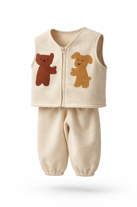 Cute Bear & Puppy Fleece Set
