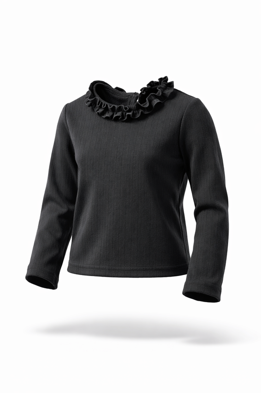 Midnight Ruffle Top
