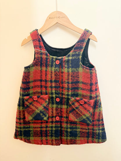 Plaid Overall Dress