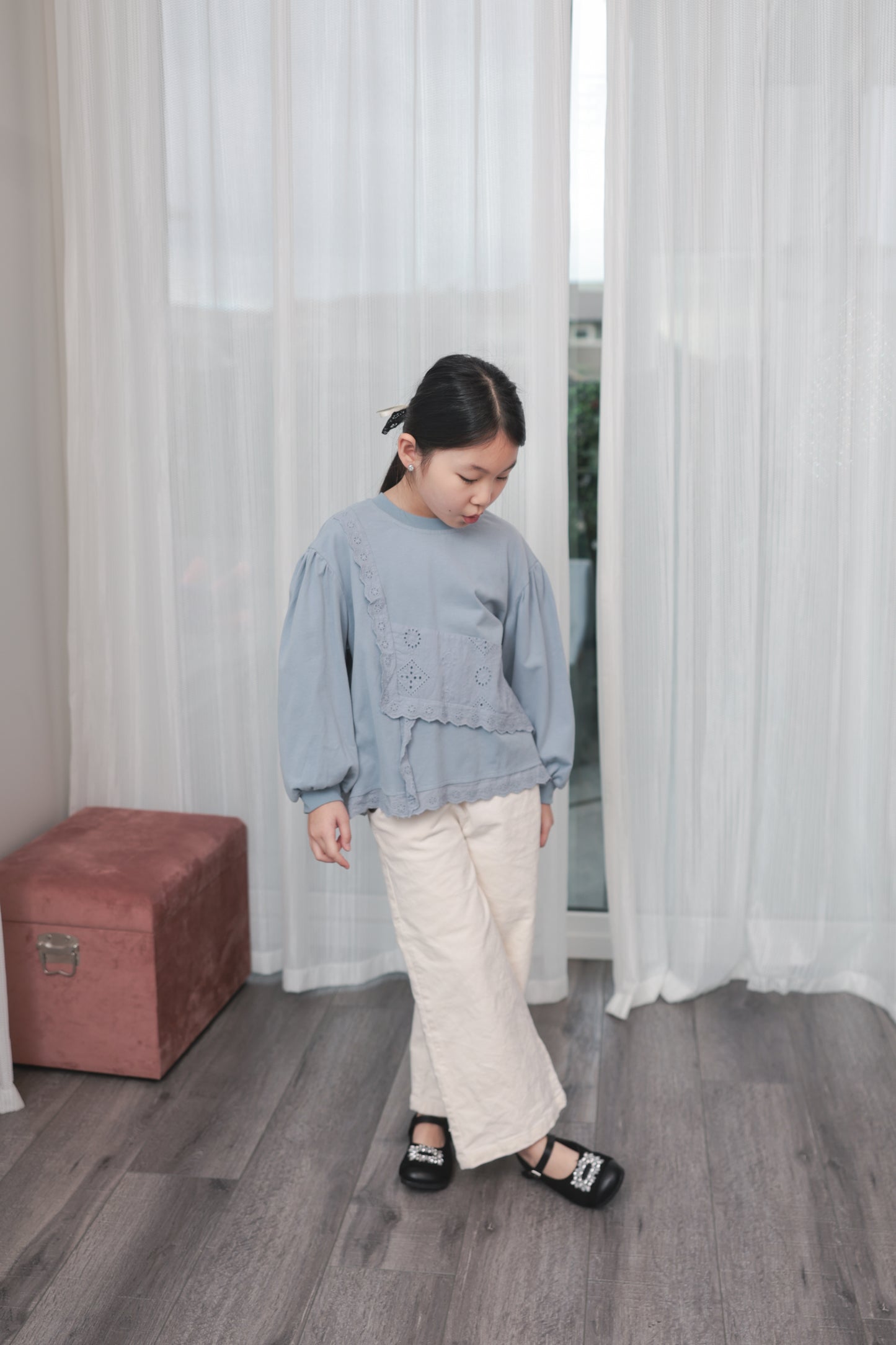 Sky Blue Lace Sweatshirt