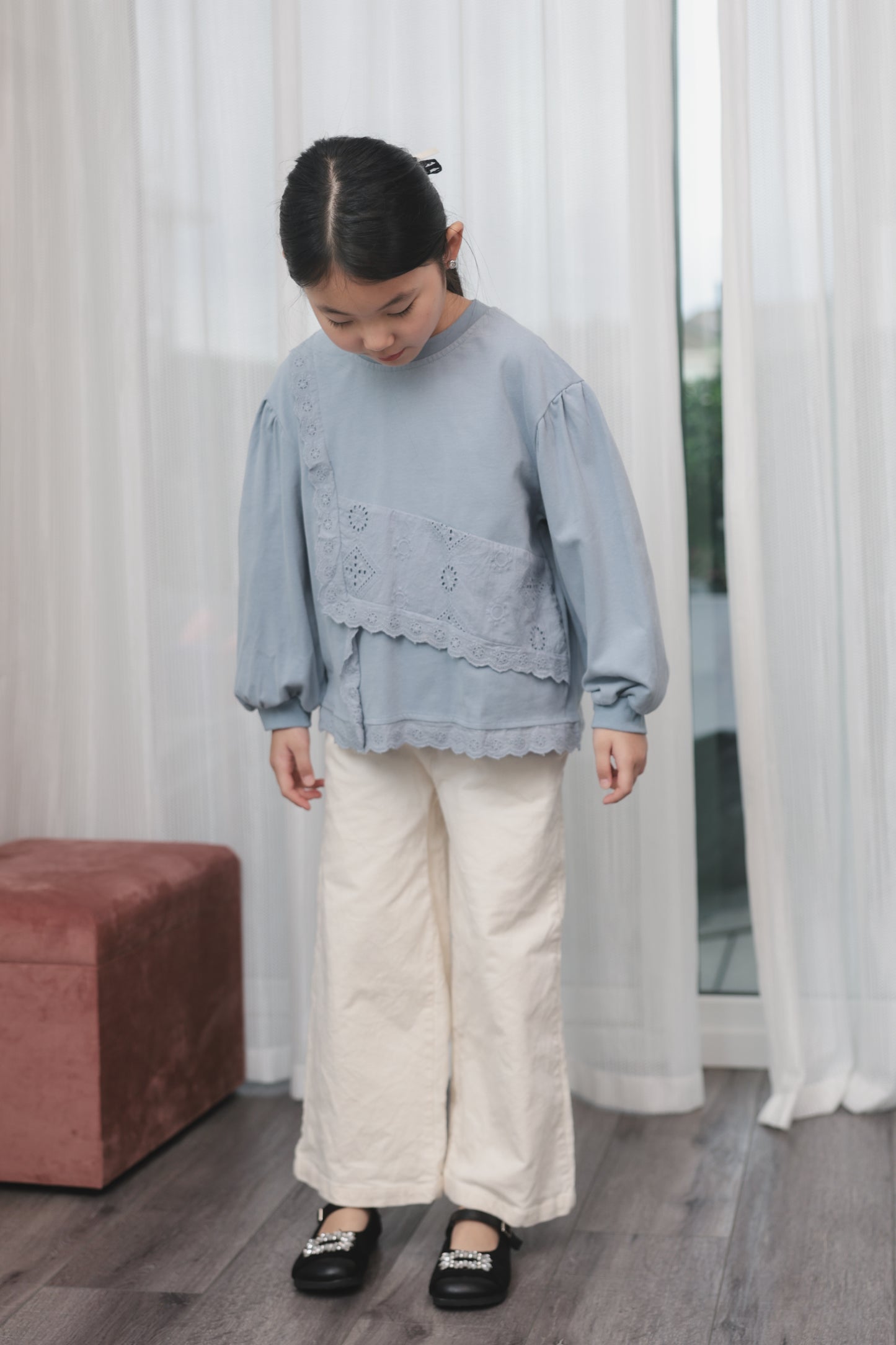 Sky Blue Lace Sweatshirt