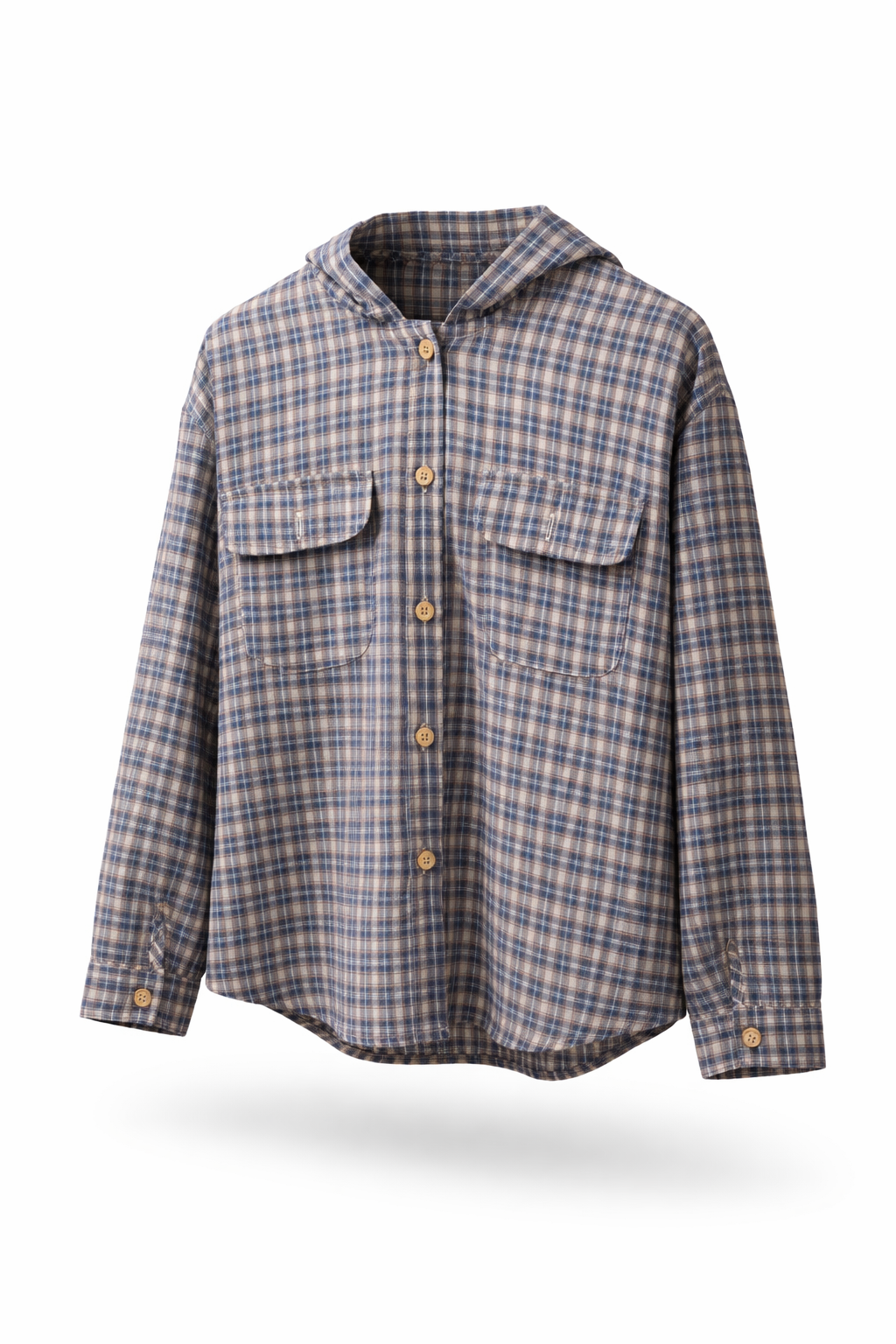 Plaid Hooded Shirt