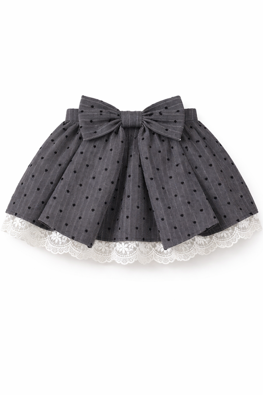Grey Heart Bow Skirt