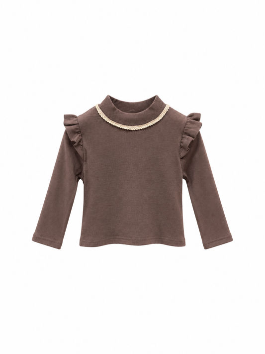 Mocha Ruffle Top