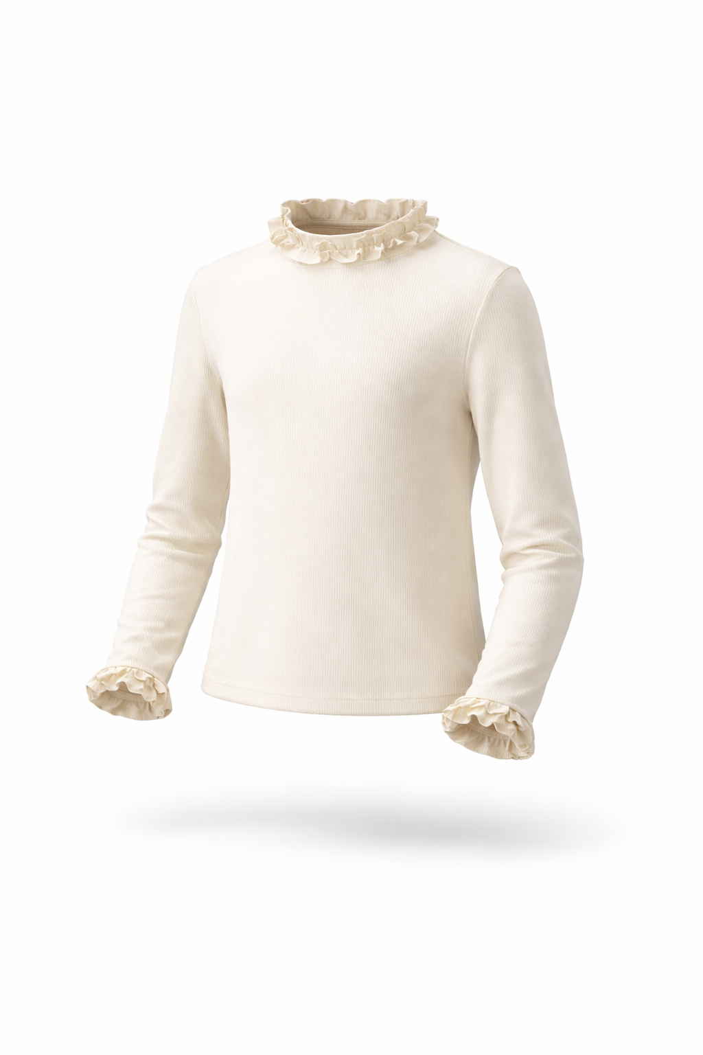 Olive Ruffle Neck Top
