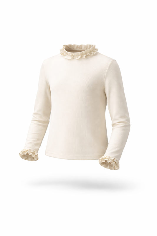 Olive Ruffle Neck Top