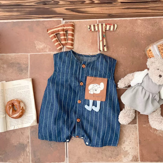 Little Bear Denim Romper