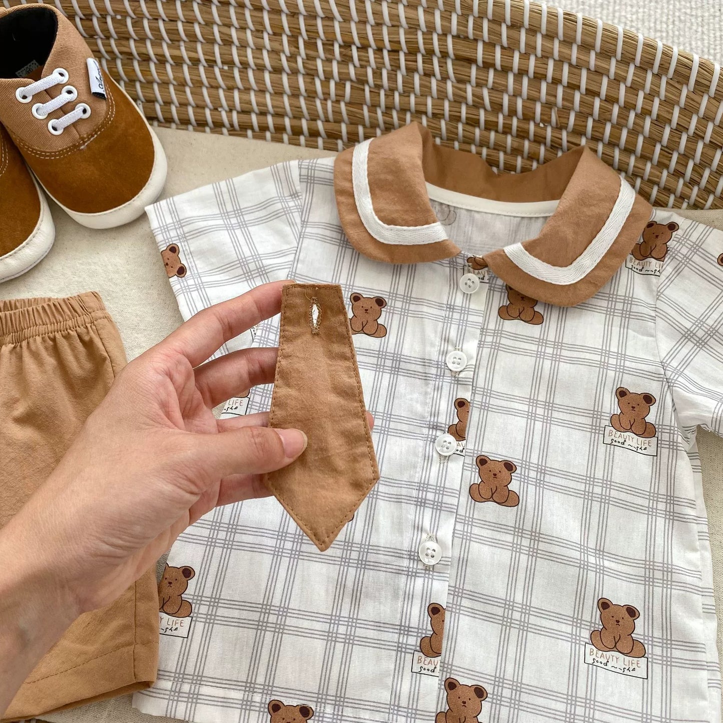 Little Bear Tie Onesie
