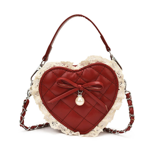 Velvet Heart Lace Bag