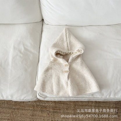 Lace Trim Hooded Cape
