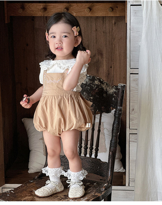 Vintage Lace Collar Romper