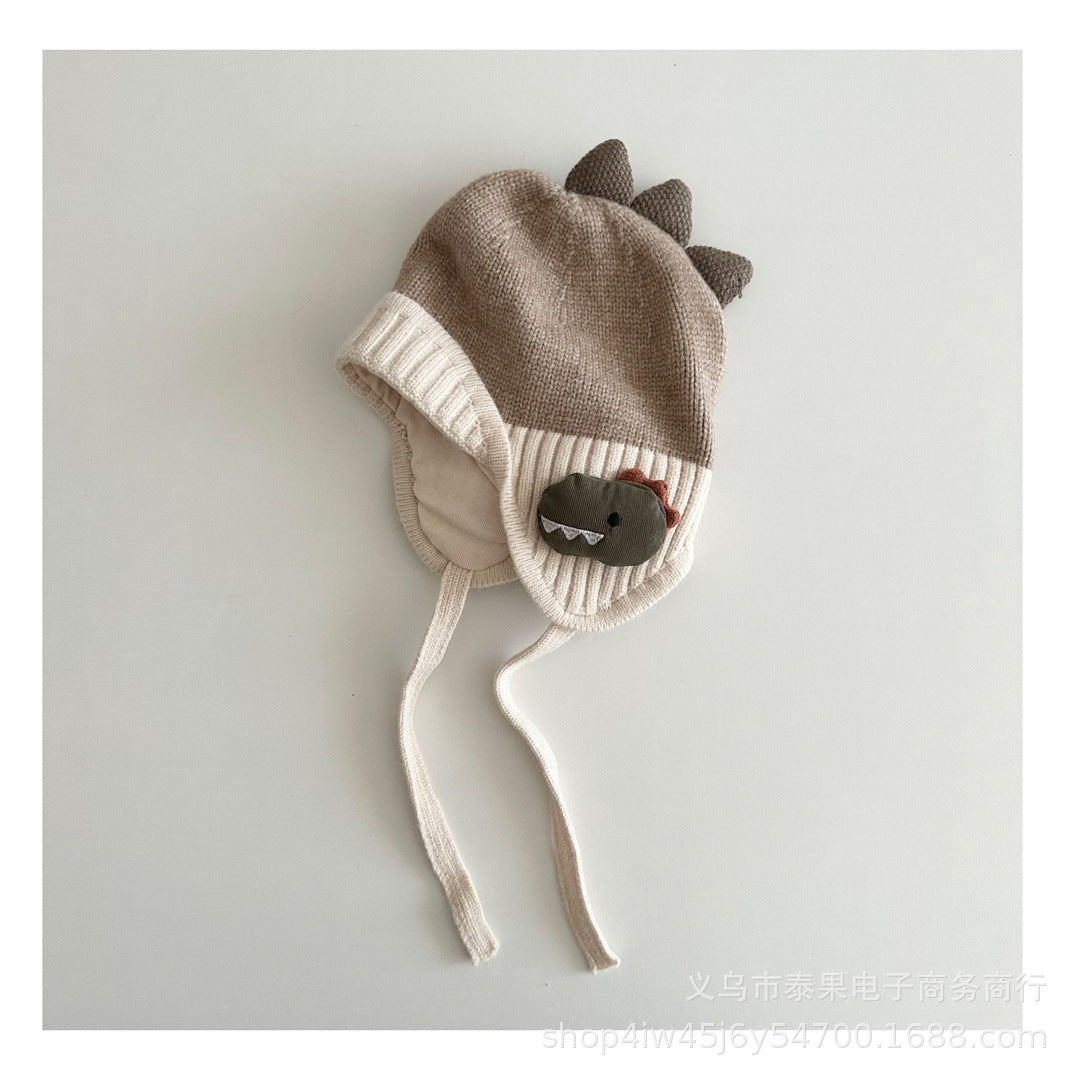 Dino Knit Earflap Bonnet