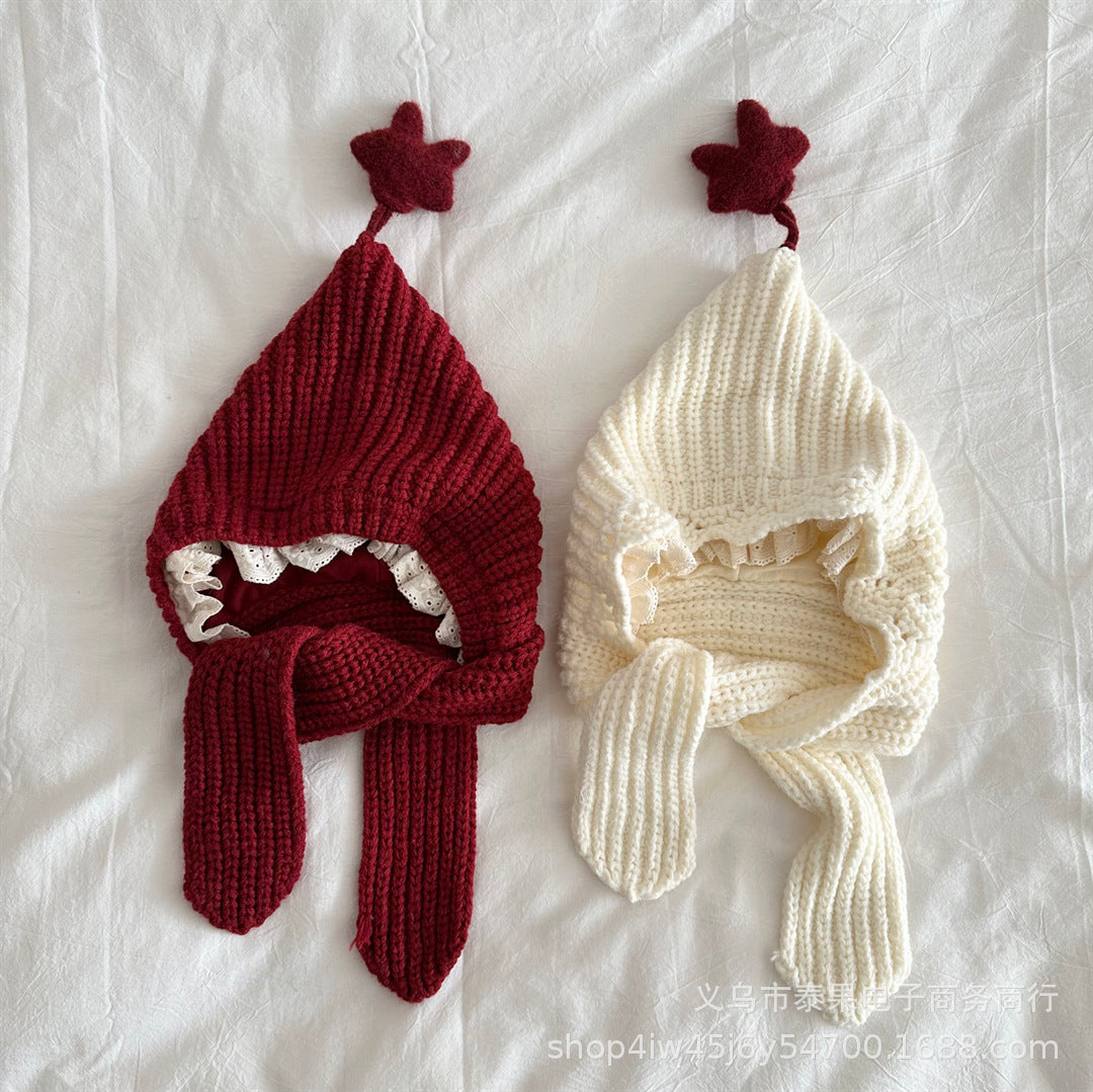 Star Lace Earflap Bonnet