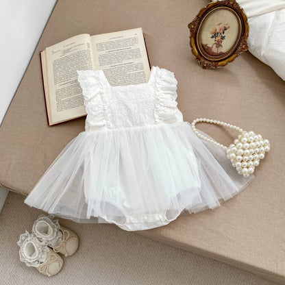 Lace Tulle Romper Dress