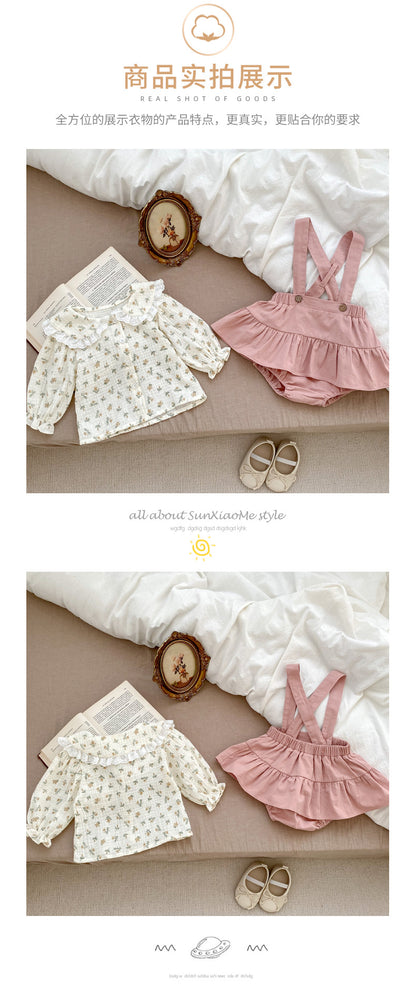 Pink Petal Suspender Romper