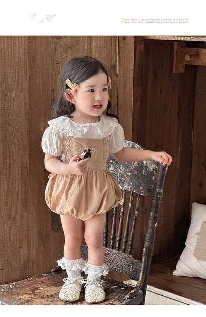 Vintage Lace Collar Romper
