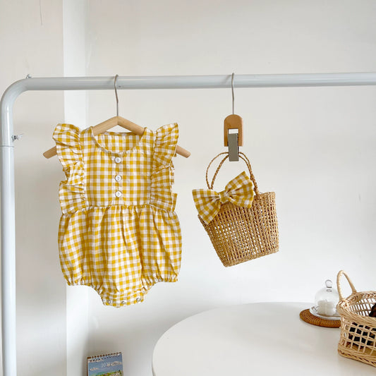 Sunny Gingham Romper