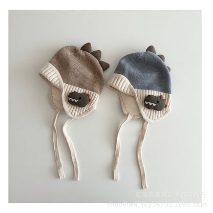 Dino Knit Earflap Bonnet