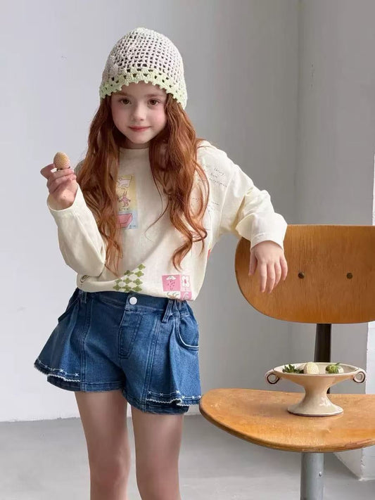 Cute Stitch Denim Shorts